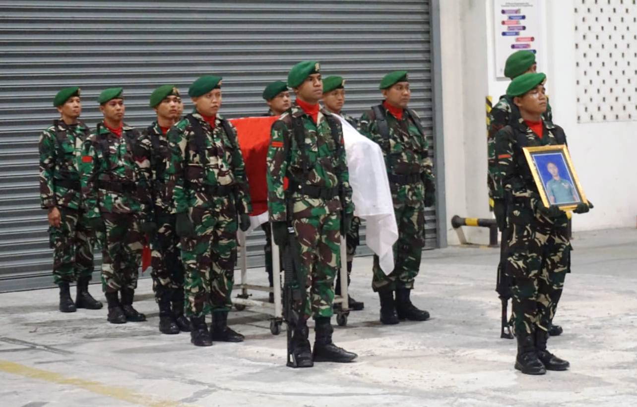 Kodim 0731/Kulon Progo Gelar Upacara Penyambutan Jenazah Pahlawan Tugas Negara Praka Amin Nurohman