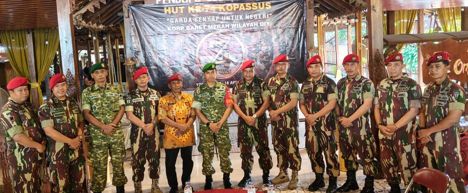 Dandim 0729 Bantul Hadiri Syukuran HUT ke-74 Kopassus