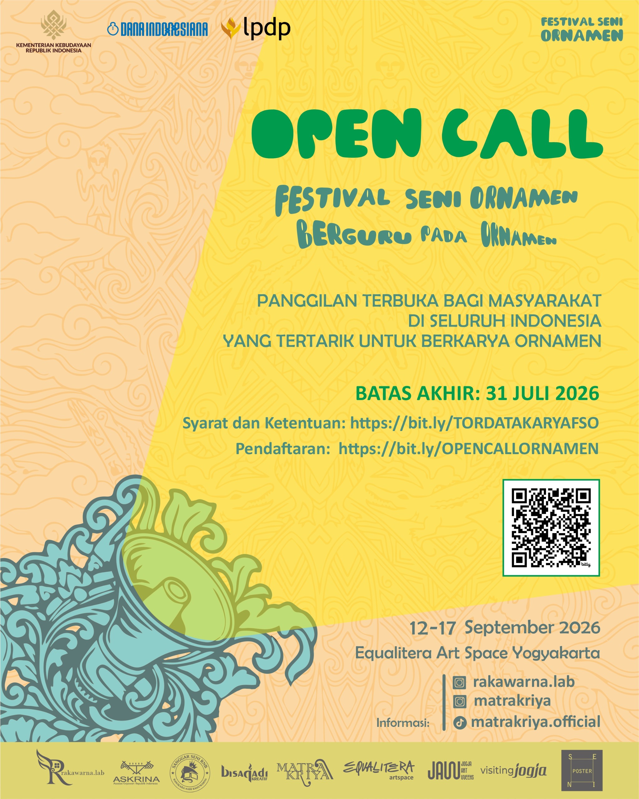 Open Call Festival Seni Ornamen 2026 Resmi Dibuka, Ajak Publik Berguru pada Ornamen Nusantara